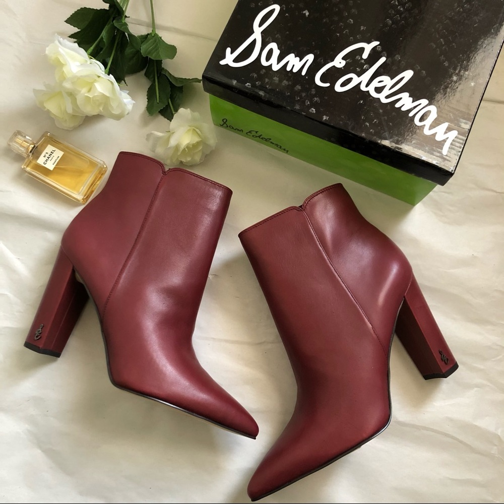 Sam Edelman Raelle Pointed Toe Bootie in Cabernet